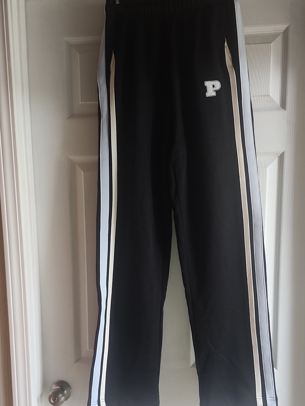 Black Victoria Secrets Pink Fleece Pantd with Side Stripes. New